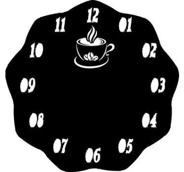 Coffee stick on wall clock - TenStickers