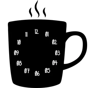 Coffee Cup stick on wall clock - TenStickers