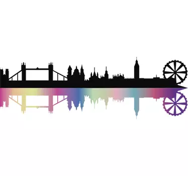 Colourful London skyline sticker - TenStickers