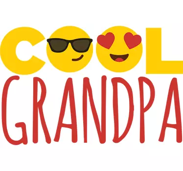 Cool Grandpa with Emojis text sticker - TenStickers
