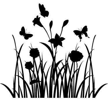 Silhouette country Daffodil flower wall sticker for bedroom - TenStickers