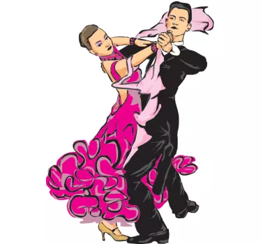 Couple Dancing Decorative Sticker - TenStickers