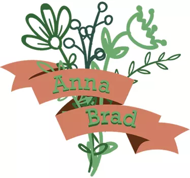 Customisable Vintage Flower Wedding Sticker - TenStickers