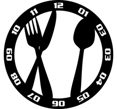 Cutlery kitchen stick on wall clock - TenStickers