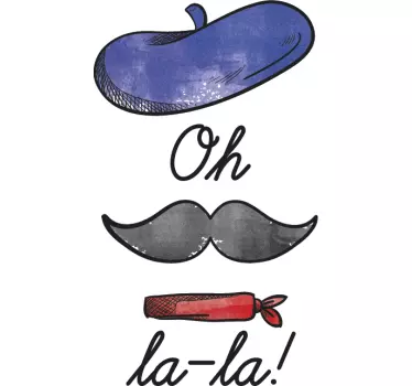 Decorative mustache text wall decal - TenStickers