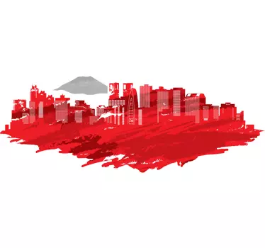 Decorative Tokyo Skyline Sticker - TenStickers