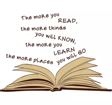 Dr Seuss book with quote text sticker - TenStickers