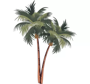 Drawing palm trees tree wall sticker - TenStickers