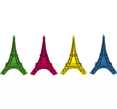 Eiffel Tower pop art paris sticker - TenStickers