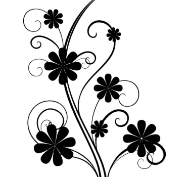 Eight-petalled flower wall sticker - TenStickers
