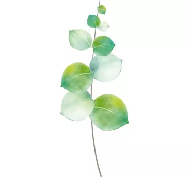 Eucalyptus illustration living room wall sticker - TenStickers