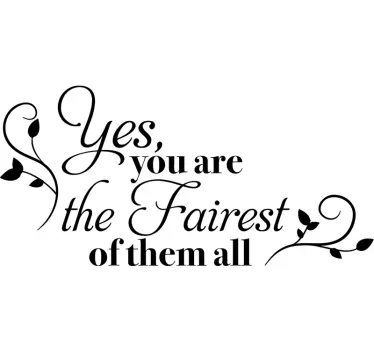 "Fairest of them all" mirror sticker wall sticker for bedroom - TenStickers