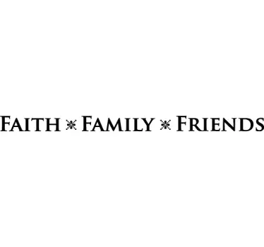 Faith, Family, Friends Text Sticker - TenStickers
