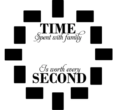 Family photo frame stick on wall clock text sticker - TenStickers