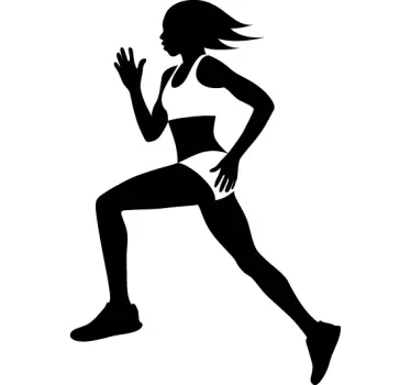 Female Runner Silhouette Wall Sticker - TenStickers