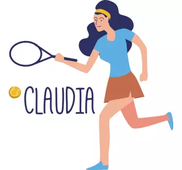 Female Tennis Customisable Sticker - TenStickers