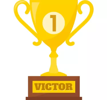 First place trophy football sticker for wall - TenStickers