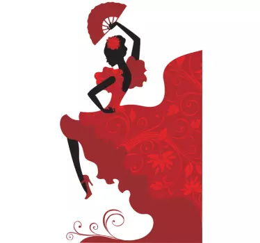 Flamenco dancer wall sticker for bedroom - TenStickers