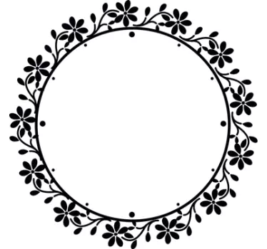 Floral circle frame stick on wall clock - TenStickers