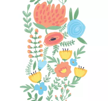 Floral Design Door Sticker - TenStickers