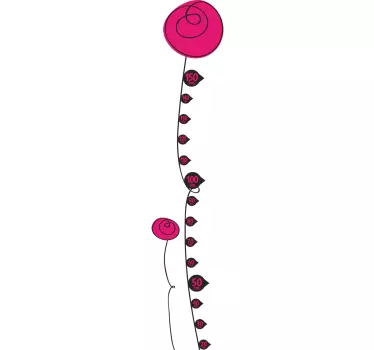 Floral Height Chart Wall Sticker - TenStickers