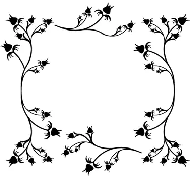 Floral Rose Frame Wall Sticker for Bedroom - TenStickers