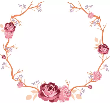 Flower Wreath Wall Sticker - TenStickers