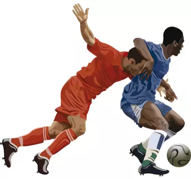 Fighting football players sticker for wall - TenStickers