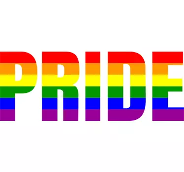 Rainbow wall sticker Gay pride lettering - TenStickers