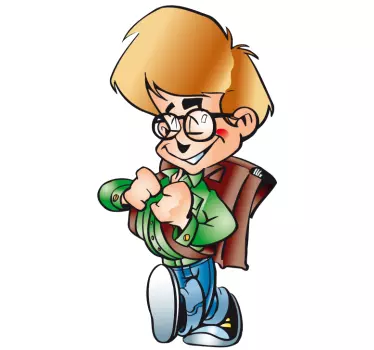 Geeky Student Sticker - TenStickers
