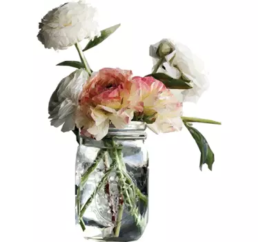 Geometric flowers floral wall decor - TenStickers