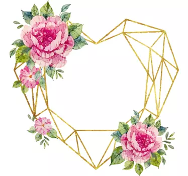 Geometrical Shaped Heart Living Room Wall Decor - TenStickers