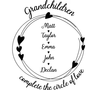 Grandchildren Circle Customisable Sticker - TenStickers