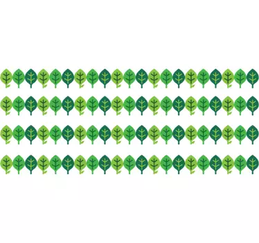 Green teal leaves plant border wall sticker - TenStickers