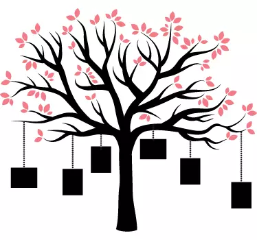 Hanging Frames Tree Wall Sticker - TenStickers