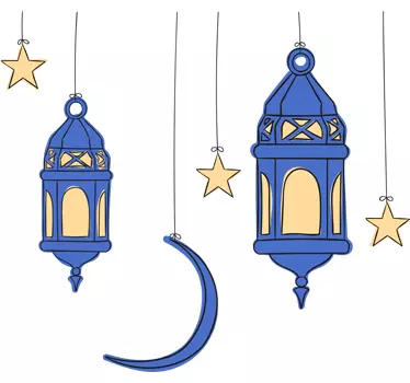Hanging Lamps and Stars Sticker - TenStickers