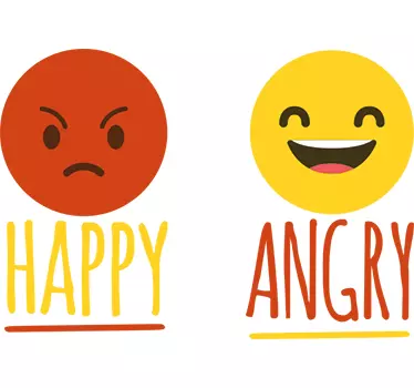 Happy And Angry Emoji Wall Sticker - TenStickers