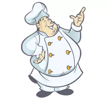 Happy chef kitchen wall sticker - TenStickers