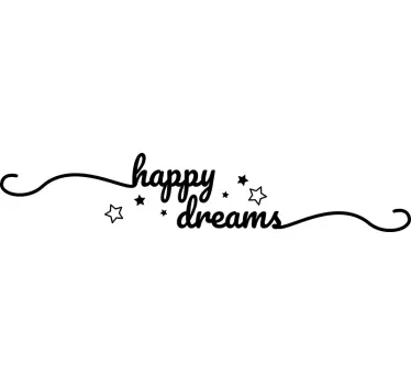 Happy Dreams Headboard Sticker - TenStickers