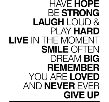 Have hope motivational text living room wall sticker - TenStickers