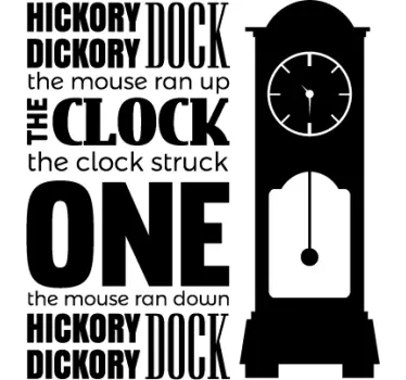 Hickory Dickory Dock Sticker - TenStickers