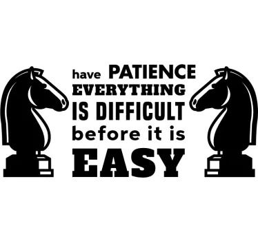 Horse Patience motivational sticker - TenStickers