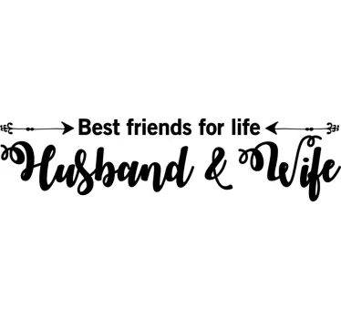 Husband and Wife Bed Headboard Wall Sticker - TenStickers