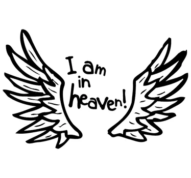 I Am In Heaven Angel Wings Wall Art Sticker - TenStickers