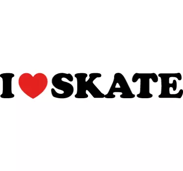 I Love Skate Wall Sticker - TenStickers