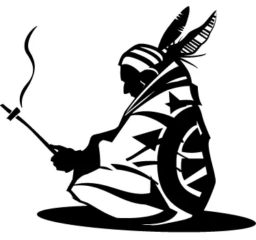 Indian Chief Monochrome Sticker - TenStickers