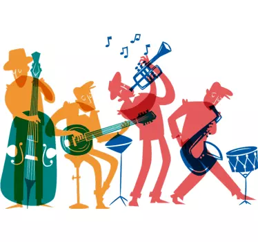 Colorful Jazz musicians music sticker - TenStickers