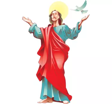 Jesus Christ with Dove Sticker - TenStickers
