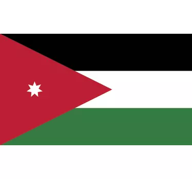 Jordanian National Banner flag sticker - TenStickers