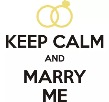 Keep Calm and Marry Me Wall Sticker - TenStickers